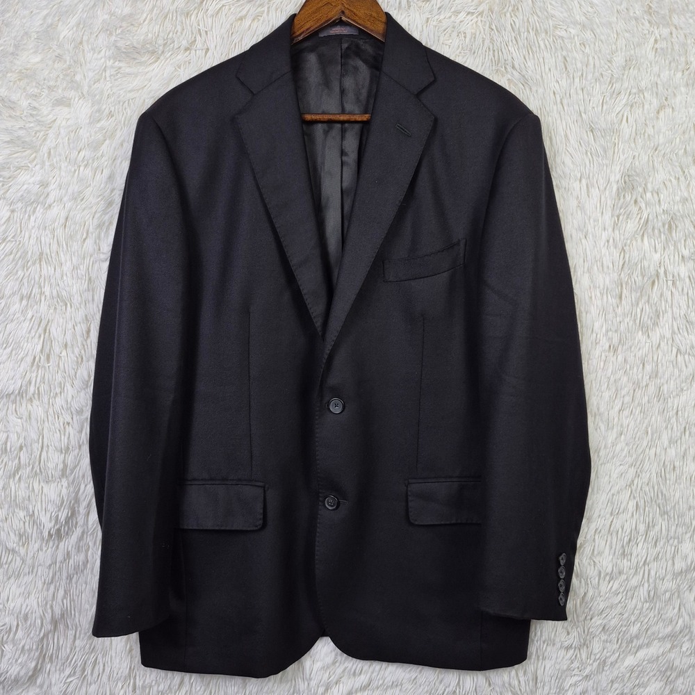 Monte Rosso Lanificio di Pray Pure Cashmere Blazer Sport Coat Black Mens 42R